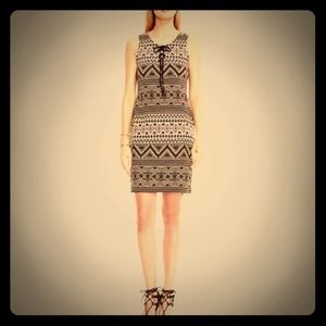 Vince Camuto tribal lace-up dress